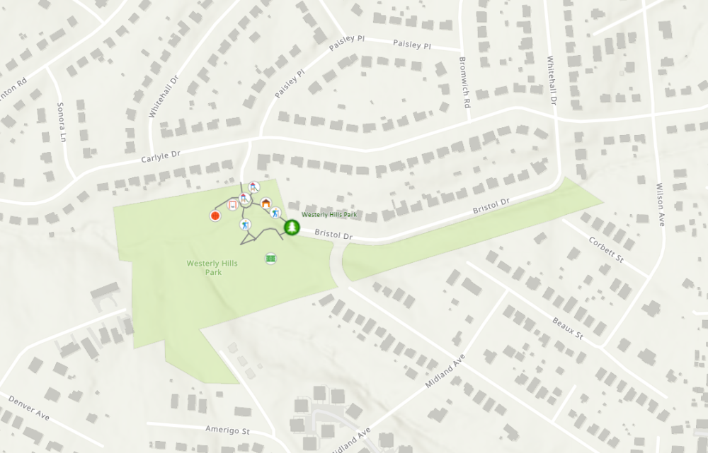 Map of Westerly Hills Park