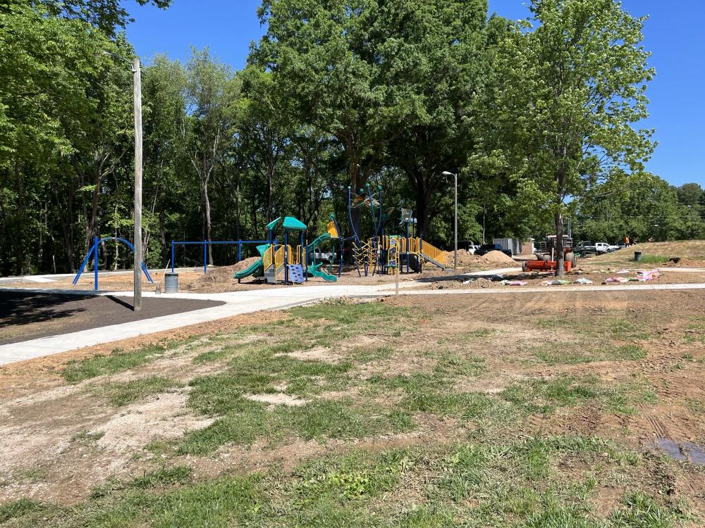 Image of new sidewalk around playground at Fred Alexander.