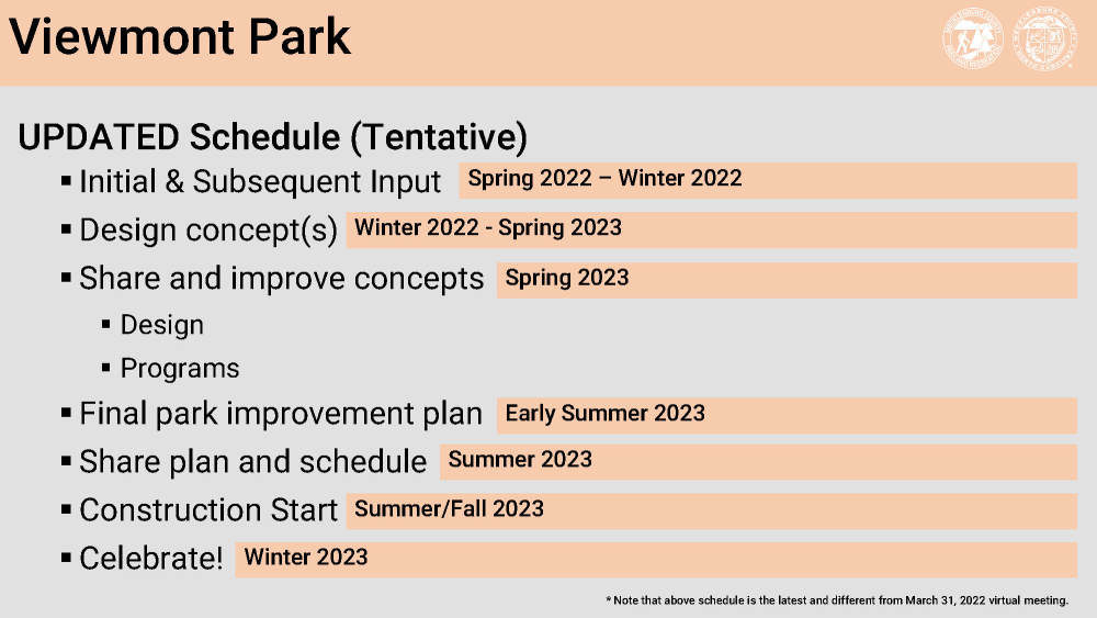 Viewmont - Updated Project Schedule