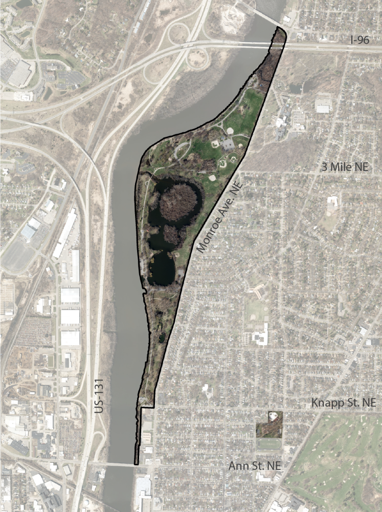 Map of Riverside Park (2001 Monroe Ave. NE Grand Rapids MI 49505)