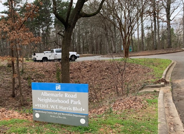 Entrance parking at Albemarle Park