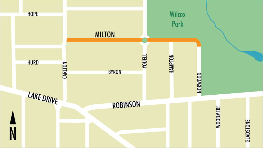 Milton (Carlton to Norwood) project limits map